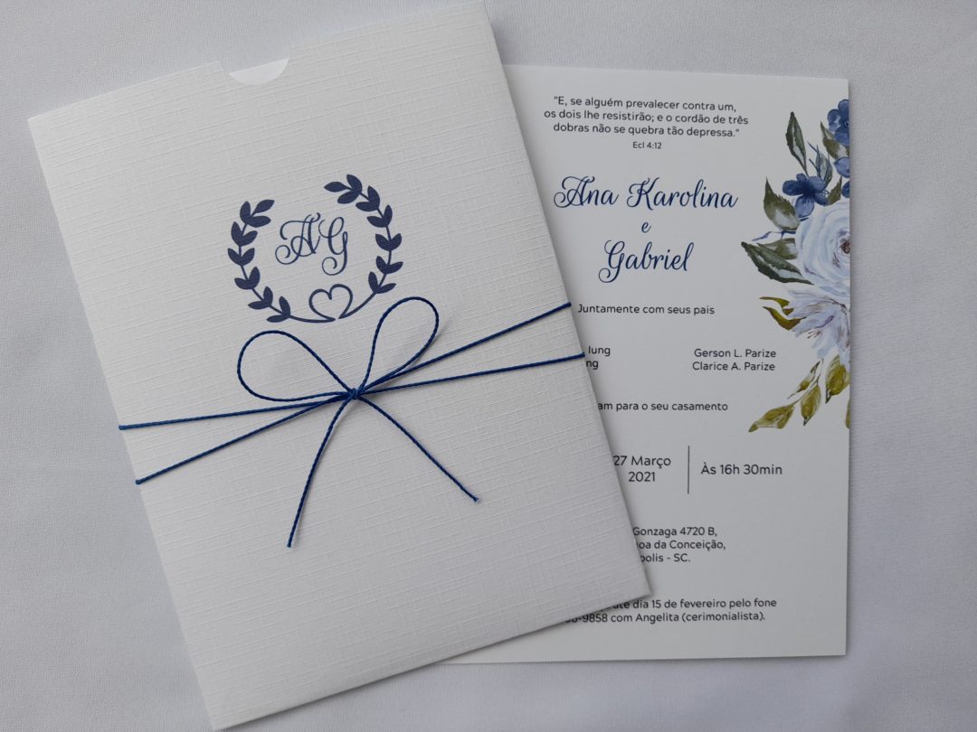 Convite de casamento "Ana Karolina e Gabriel"