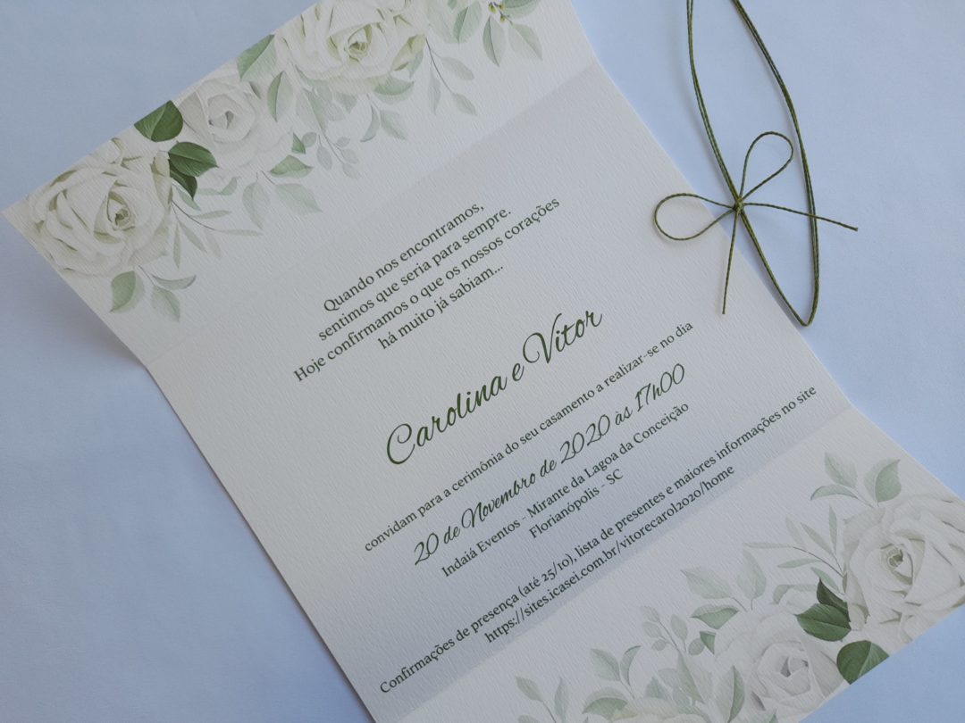 Convite de casamento "Carol e Vitor"