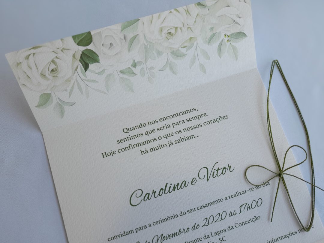 Convite de casamento "Carol e Vitor"