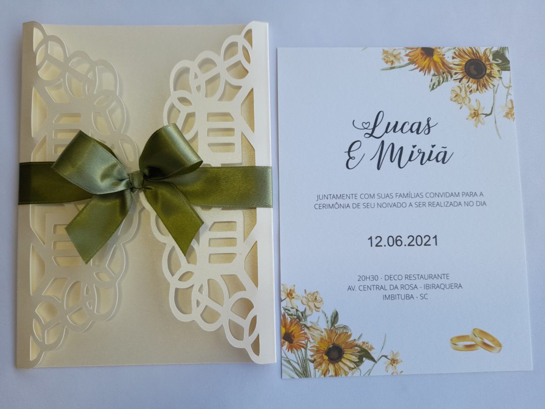 Convite de noivado "Lucas e Miriã"