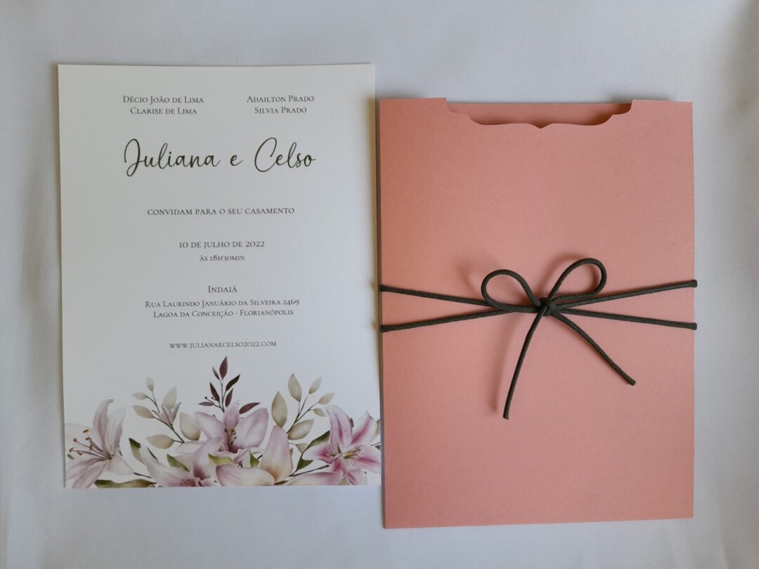 Convite de casamento "Juliana e Celso"