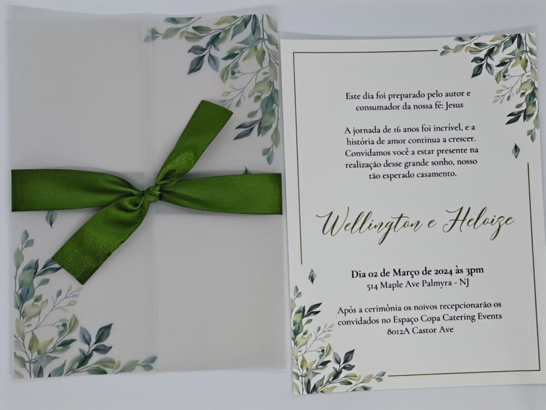 Convite de casamento "Wellington e Heloize"