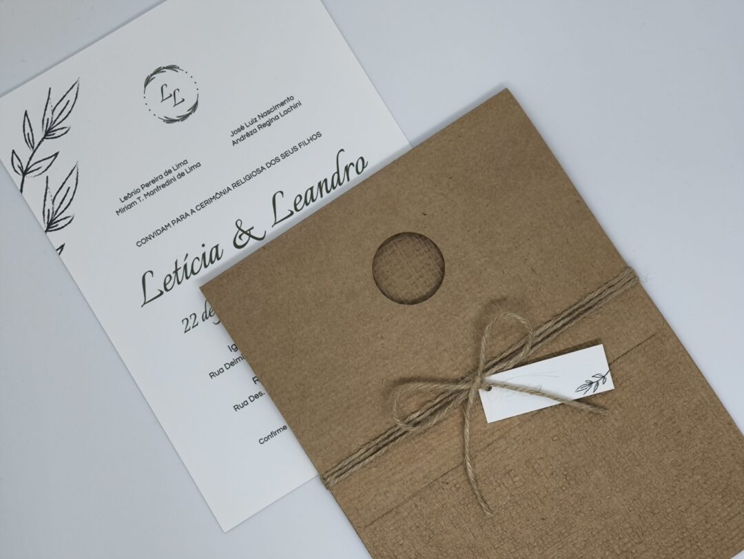 Convite de casamento "Letícia e Leandro"