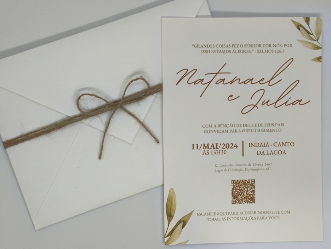 Convite de casamento "Júlia e Natanael"