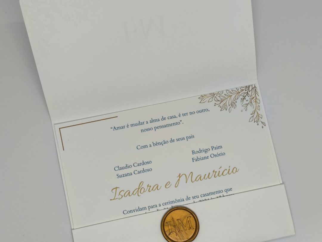 Convite de casamento "Isadora e Maurício"